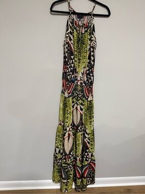 hale bob halter maxi dress Hale Bob 52PC662A Florence Halter Maxi Dress in Navy Print